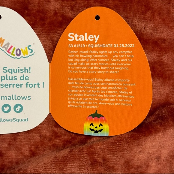 Squishmallows Staley the Pumpkin 3" Clip Stuffed Plush - Picture 3 of 4
